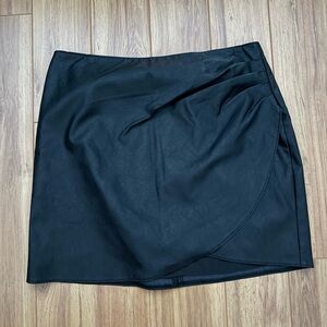 Abercrombie & Fitch Black Faux Leather Mini Skirt